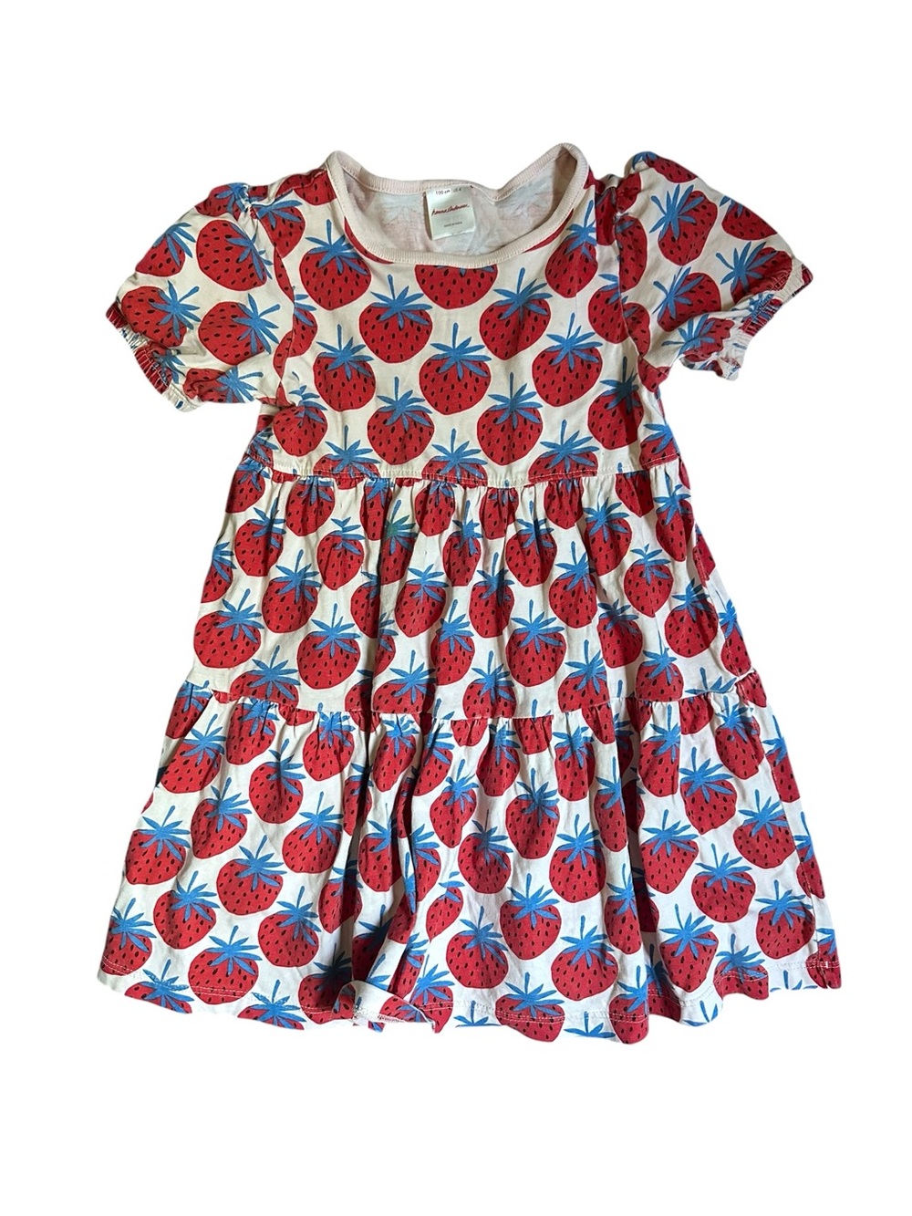 Hanna Andersson Print Twirly Dress Strawberries Cotton Size 4